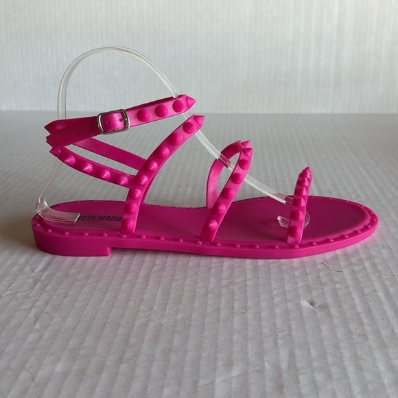 Steve Madden Fuchsia Travel Studded Jelly Sandals - Picture 8 of 14